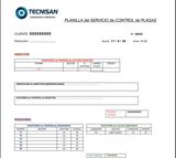 Planilla del servicio de control de plagas